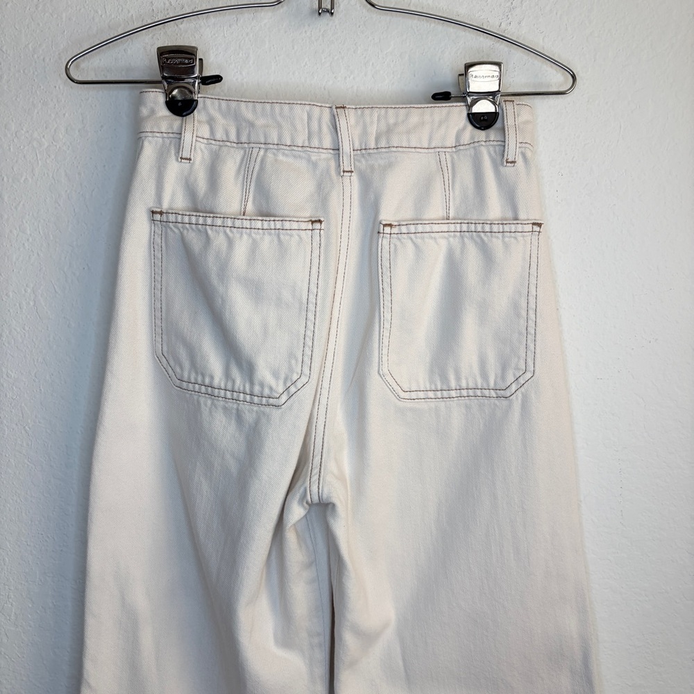 Reformation Lexi Jeans High Rise Wide Leg Ivory Size 24 - Picture 5 of 8